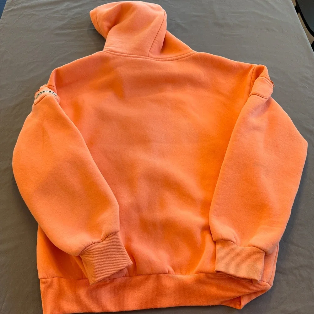 Comfrt Zip‎ Up Hoodie Unisex Medium Orange Streetwear Utility Fleece Jacket